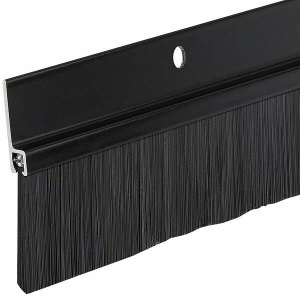 Randall 4' Black Aluminum Brush Door Sweep For Gap Up To 1 1/2" 4 FT BS-220-BLK